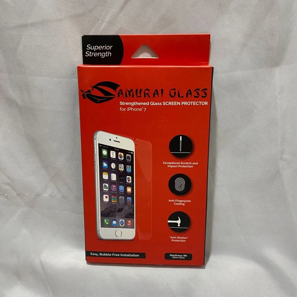 Samurai Glass iPhone 7 Strengthed Glass Screen Protector Hardness 9H